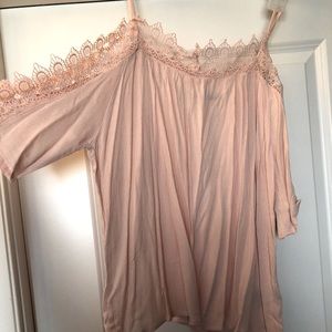 Light pink off the shoulder with thin straps top